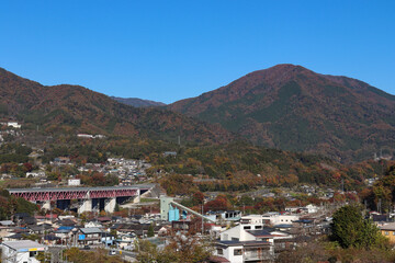 猿橋付近の街並み（山梨県大月市）