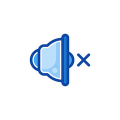 No sound icon in filled line style isolated on white background. EPS 10