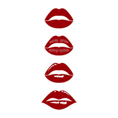 Obraz premium Lips icon design template vector isolated illustration