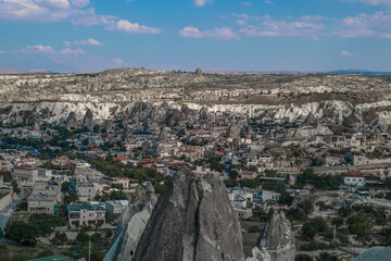 Incredible volcanic landscape and Cave houses in Cappadocia,  Goreme, Turkey