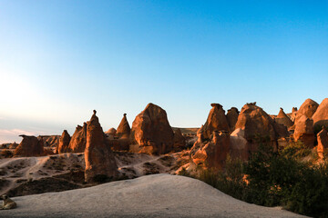 Fairy Chimneys near the town of Goreme, Cappadocia, Turkey