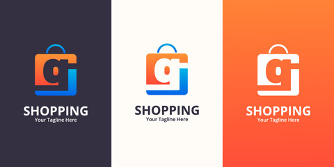 Initial  Q Shop Logo designs Template. Illustration vector graphic of  letter and shop bag combination logo design concept. Perfect for Ecommerce,sale, discount or store web element. Company emblem
