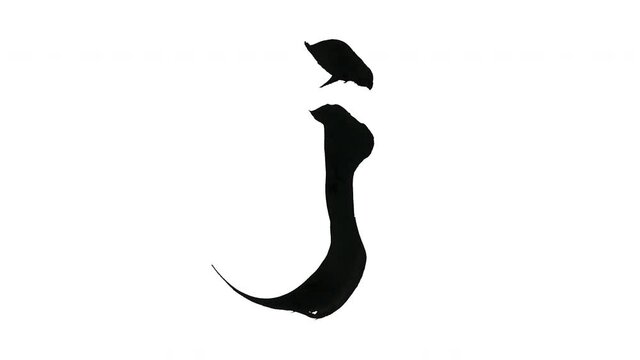 モーション筆文字「j(小文字)」アルファ付き素材 alphabet   「j(Lowercase)」筆文字で描かれていくようにプロの書道家が書いた文字をモーションさせた素材ですIt is a brush Chinese characters(Kanji) written by a professional Japanese calligrapher.