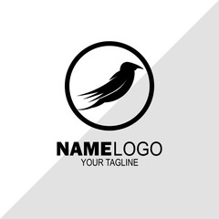 bird logo with a circle shape. can be used for travel company logos, pet shop logos, organizational logos, transportation company logos, expedition logo, and others. vector