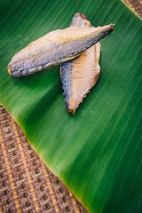 smoked mackerel, Fresh mackerel from Mae Klong, Thailand, Thai food, Rastrelliger brachysoma.