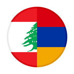 Fototapeta premium round icon with lebanon and armenia flags 