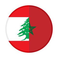 round icon with lebanon and morocco flags	
