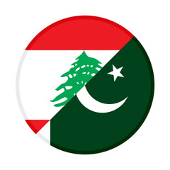 round icon with lebanon and pakistan flags	
