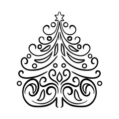 Christmas element. Christmas tree ornament. Vector Illustration.