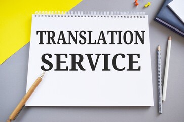 Translation Services text written in Notebook. Business photo for organization that provide showing...