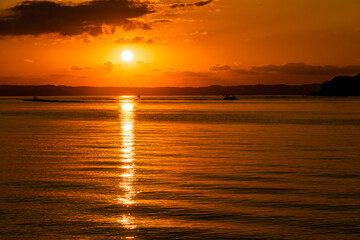 Obraz premium 糸島半島夕方の風景