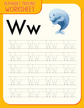 Alphabet Tracing Worksheet With Letter W And W