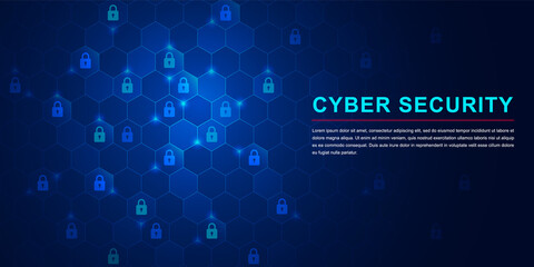 Fototapeta premium Protection network cyber security computer and safe your data concept. Digital crime by an anonymous hacker. Vector illustration