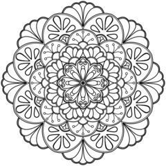mandala Coloring book. design wallpaper. tile pattern. paint shirt, greeting card, sticker, lace pattern and tattoo. decoration interior design. hand drawn vector. white background