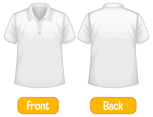 Opposite words with front and back of shirt