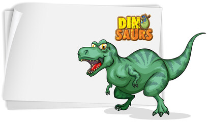 A dinosaur banner template on white background