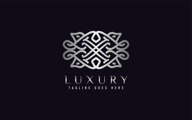 Luxury Logo Design. Elegant Symbol with Geometric Modern Lines Combination. Usable For Business, Community, Foundation, Services, Company. Vector Logo Design Illustration.