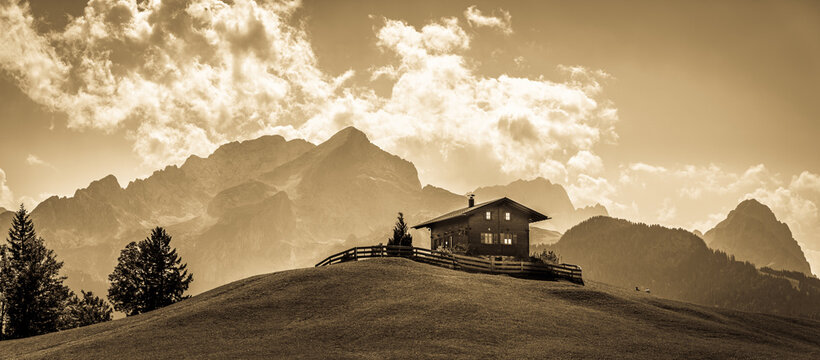 landscape at the wetterstein mountains - bavaria