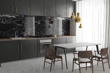 dining room with table