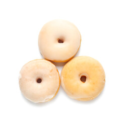 Tasty donuts isolated on white background