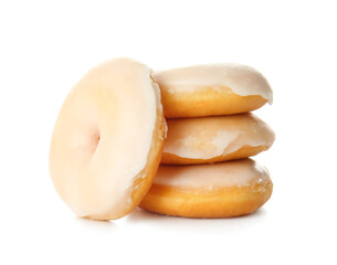 Tasty donuts isolated on white background