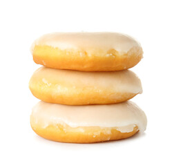 Tasty donuts isolated on white background