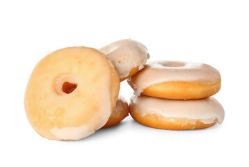 Tasty donuts isolated on white background