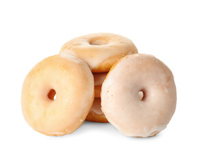 Tasty donuts isolated on white background