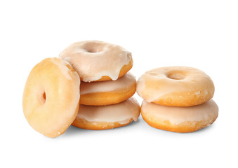Tasty donuts isolated on white background