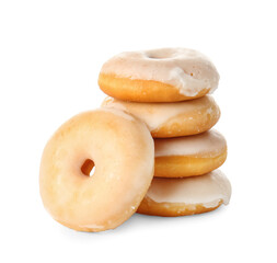 Tasty donuts isolated on white background