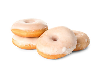 Tasty donuts isolated on white background