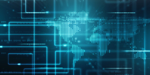 Fototapeta premium 2d illustration world map abstract background 