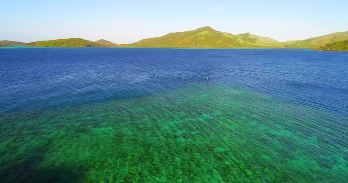 Aerial View of Matacawalevu Island in Fiji