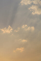 Beautiful vanilla sky with clouds before sunset in the evening