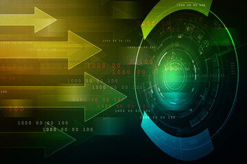 2d illustration Abstract futuristic electronic circuit technology background
