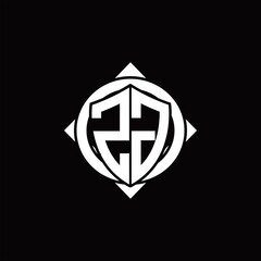 ZG Logo monogram isolated circle rounded with compass shape
