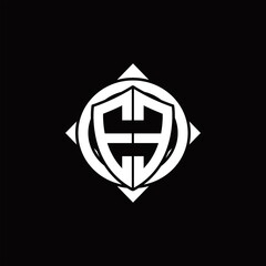 EE Logo monogram isolated circle rounded with compass shape