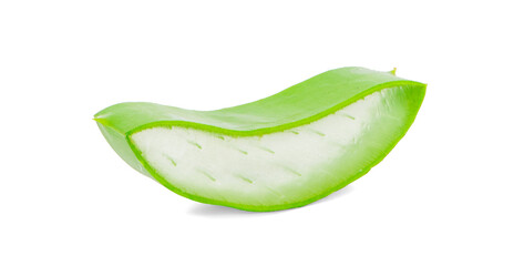 Aloe vera slice isolated on white background
