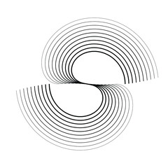 Lines in Circle Form . Spiral Vector Illustration .Technology round. Wave Logo . Design element . Abstract Geometric shape .