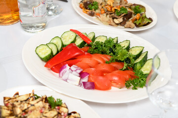 Mixed vegetables on a plate