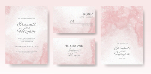 Watercolor wedding invitation card