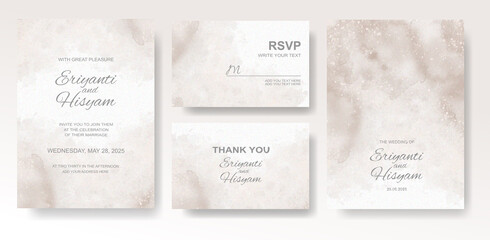 Watercolor wedding invitation card