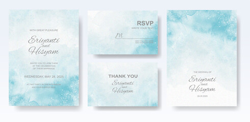 Watercolor wedding invitation card