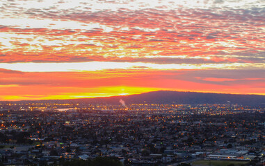 Pink and Cloudy Long Beach Sunset