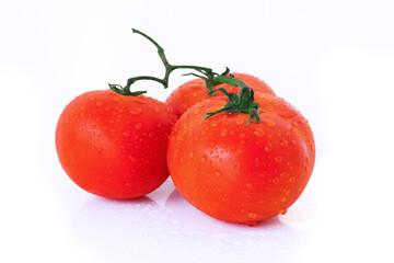 Tomatoes on white background.