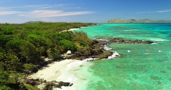 View of Honeymoon Beach at Turtle Island in the Fijis