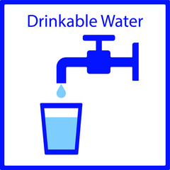 this beautiful sign of drinkable water with a water drop