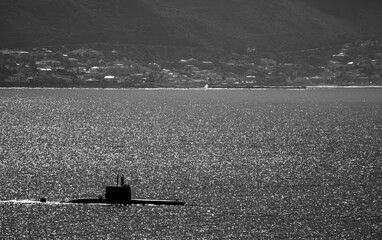 Submarine in the sea