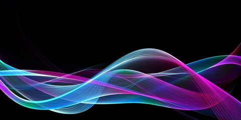 Colorful  Light Abstract Waves Background
