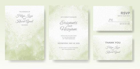 Watercolor wedding invitation card